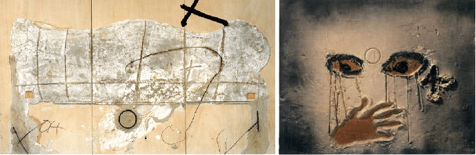 image des peintures sculpturales de antoni tapies